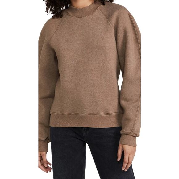 AGOLDE Tarron Mock Neck Sweatshirt in Toffee Heather Size XS - New - Picture 1 of 6